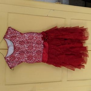 Jona Michelle red lace dress